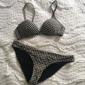 Black and white gingham bikini